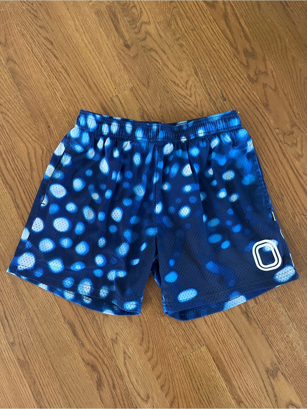 Overtime Splash Mesh Basketball Shorts Blue Water Droplet size small